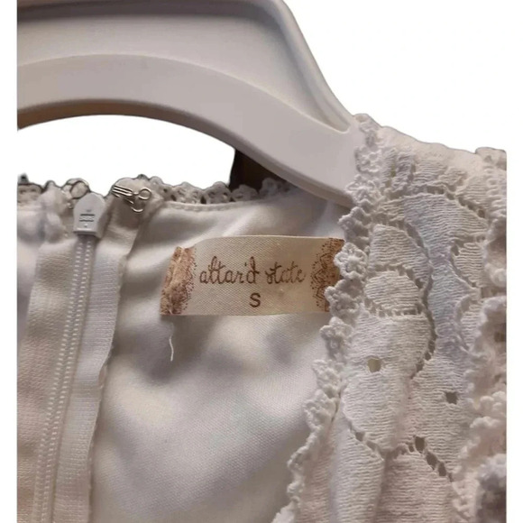 Altar'd State White Lace Lined Flutter Sleeve Sleeveless Mini Dress Size Small - Picture 8 of 8